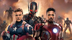 Captain America (Chris Evans) and Iron Man (Robert Downey Jr.) return to lead the Avengers against new threat 'Ultron' (James Spader) in Marvel's 'Avengers: Age of Ultron'.
